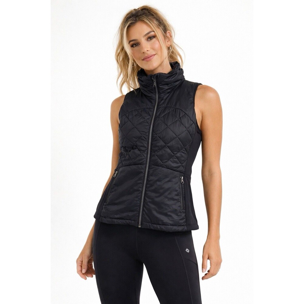 Lululemon Down For Run Quilted Black Vest Size 8 Goose Down Puffer Authentic Gym